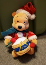 Disney Winnie the Pooh 2001 Drummer Pooh 8 inch Beanie Disney Store Christmas 