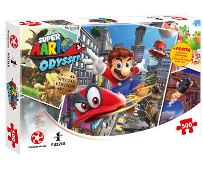 NINTENDO SUPER MARIO ODYSSEY WORLD TRAVEL PUZZLE 500 PIEZAS. Juegos de