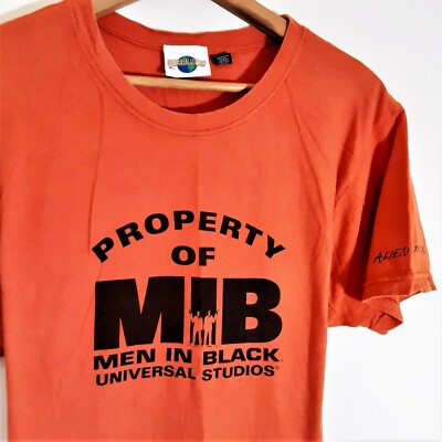 Vintage 2000 MEN IN BLACK Alien Attack T Shirt Y2K MIB Universal Movie Tee Sz L