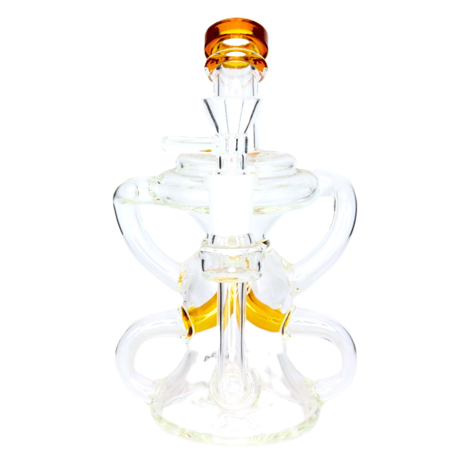 8" Fluo Topaz Recycle Percolex Glass Bong Pipe Tobacco Smoking Water Pipes