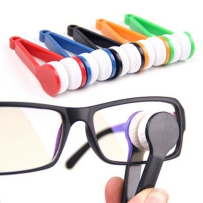 5 x Mini Sonnenbrillen Brillen Mikrofaser Brillenreiniger Wiederverwendbar Bürste Neu