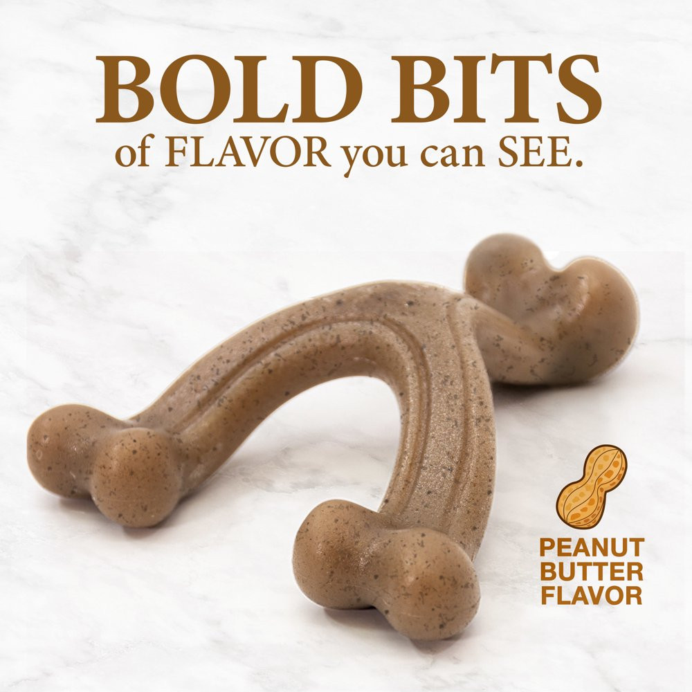 Nylabone Gourmet Style Dog Chew Toy Wishbone Peanut Butter Large/Giant (1 Count)