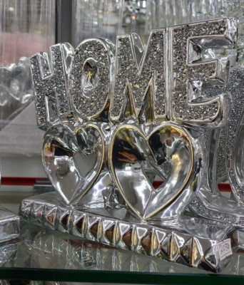 LUXUS Attraktiver ZERKLEINERTER DIAMANT Silberkristall HAND ZUHAUSE FUNKELN Bling ORNAMENT