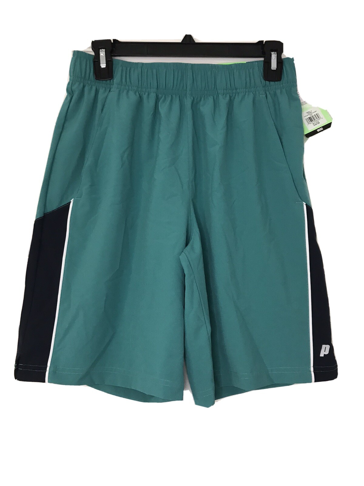 Prince Mens Small Tennis Color Block Shorts Blue Terry Lined Pockets