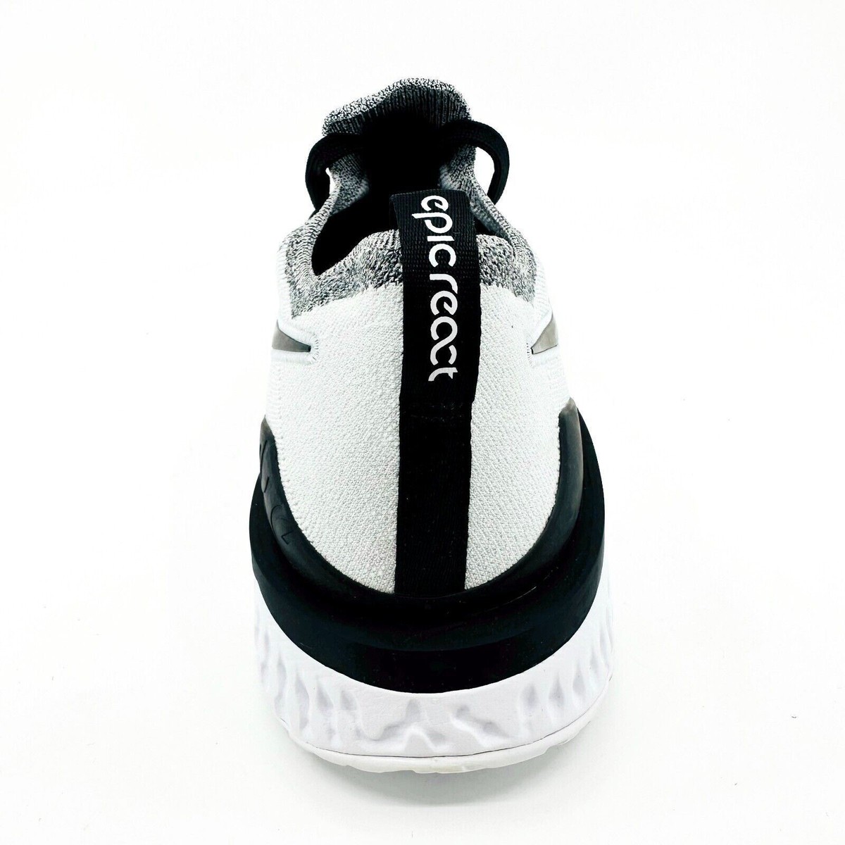 Nike Epic React Flyknit 2 White Black Platinum Oreo Mens Running Sneaker View 5