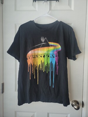 Pink Floyd Dripping Dark Side Of The Moon Short Sleeve Crew Neck T-Shirt SZ L