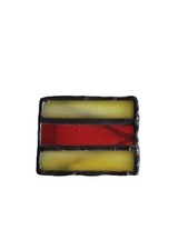 VINTAGE 1970s STAINED GLASS ARTWORK BELT BUCKLE