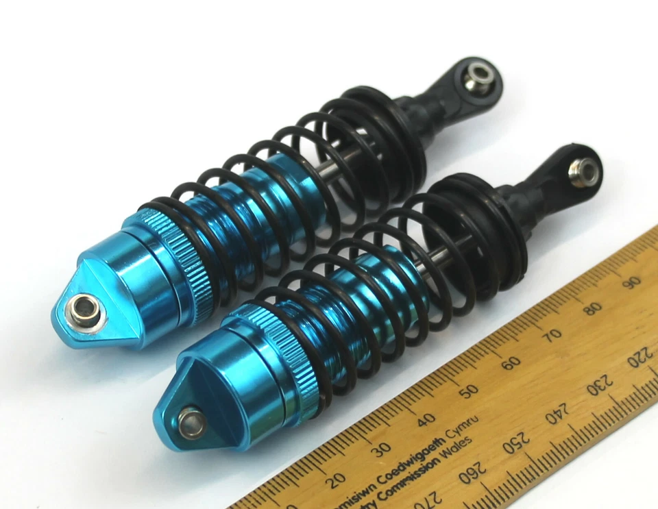 Blue Aluminium Shock Absorbers for RC buggy/model 100mm 92mm x 22mm 1/8 Scale - Image 2 of 3