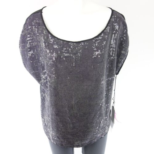 2 blue Sisters T Shirt Tunic Top SIZE S 36 Grey Sequin Transparent New - Picture 1 of 5