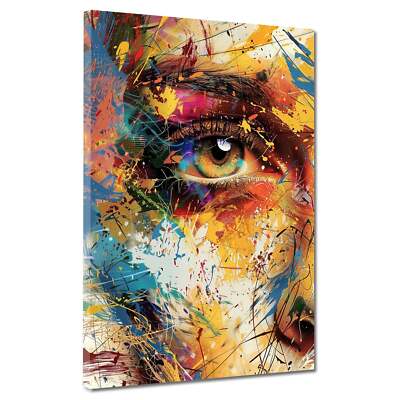 Abstrakt Gesicht Auge Pop Art modern Leinwandbild Wandbild Kunstdruck Wanddeko