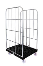 Rollbeh&auml;lter mit Kunststoff-Rollpalette | 2-seitig | Rollwagen verzinkt NH 1650