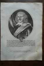 FRANCOIS HANNIBAL SEIGNEUR D'ESTREES........Portrait. Original 1655 engraving.