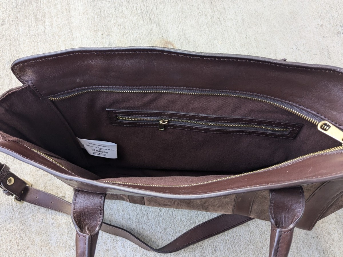 A.P.C. Bag Brown Suede Genuine Leather Cowhide Shoulder Bag Zip