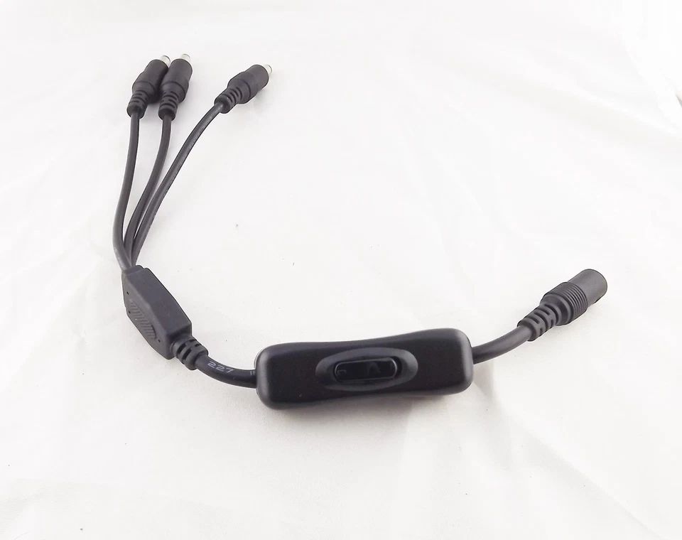 LED Strips 1x Female To 3x Male 5.5x 2.1mm DC Power On/Off Switch Splitter Cable - Image 3 of 4