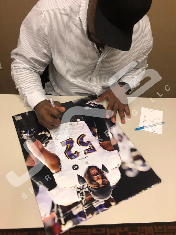 Ray Lewis autographed signed 16x20 photo NFL Baltimore Ravens PSA COA Super Bowl - Image 2 of 2