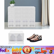 Stackable Shoe Storage Box Durable Plastic Sneaker Display Case Organizer 20pcs