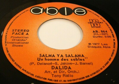 DALIDA 45 '' Salma Ya Salama '' ABLE Canada 1977'