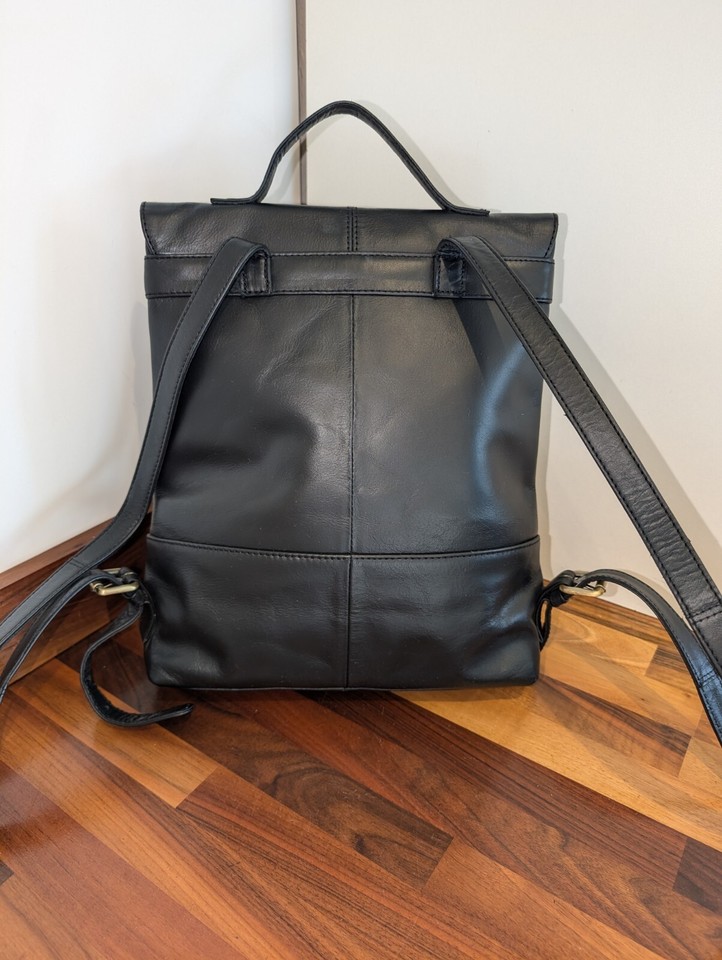 Pure Luxuries London Black Leather Backpack Handbag eBay