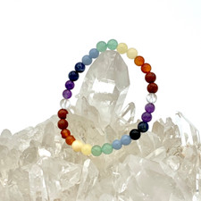 Chakra Bracelet 6mm Natural Gemstone Beads Healing Energy Yoga Jewelry for Women