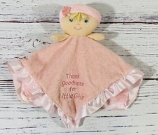 Kids Preferred Pink Doll Baby Lovey Thank Goodness for Little Girls Blanket 13  