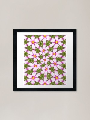Kosmos Blumen Muster gerahmte Kunst P gerahmt Wandbild Poster Leinwanddruck Bild