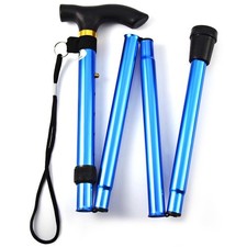Adjustable Folding Cane Walking Stick, Collapsible Aluminum Travel Hiking Suppor