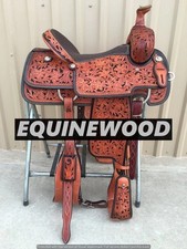 Western High Quality Leather Roping Western Saddle with Complete Tack Set 15,16
