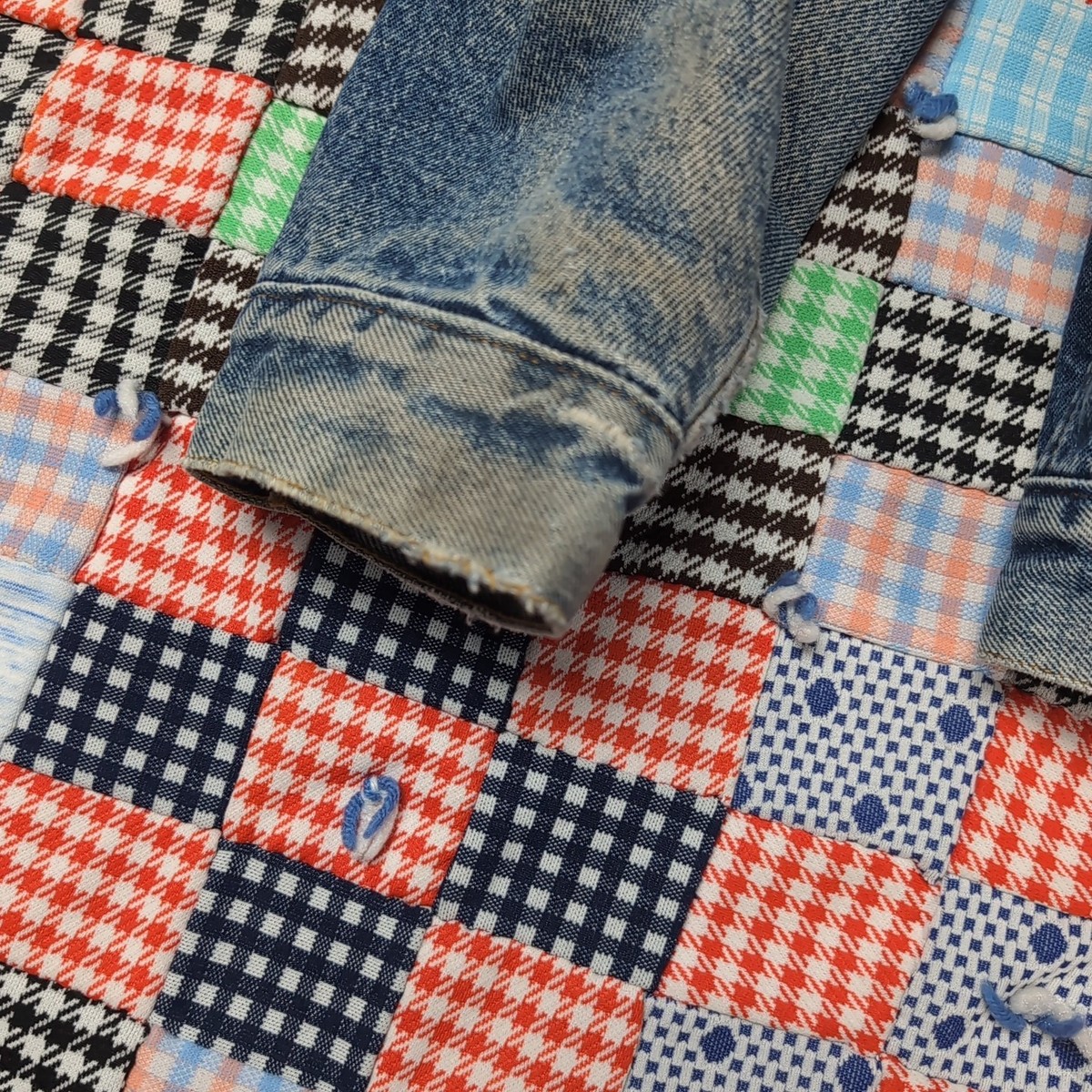 XL Vintage Levi Sz XL Vintage Levi\'s Blanket Jean Jacket Hudson Bay Denim Type 3 Glacier 80s main image 0