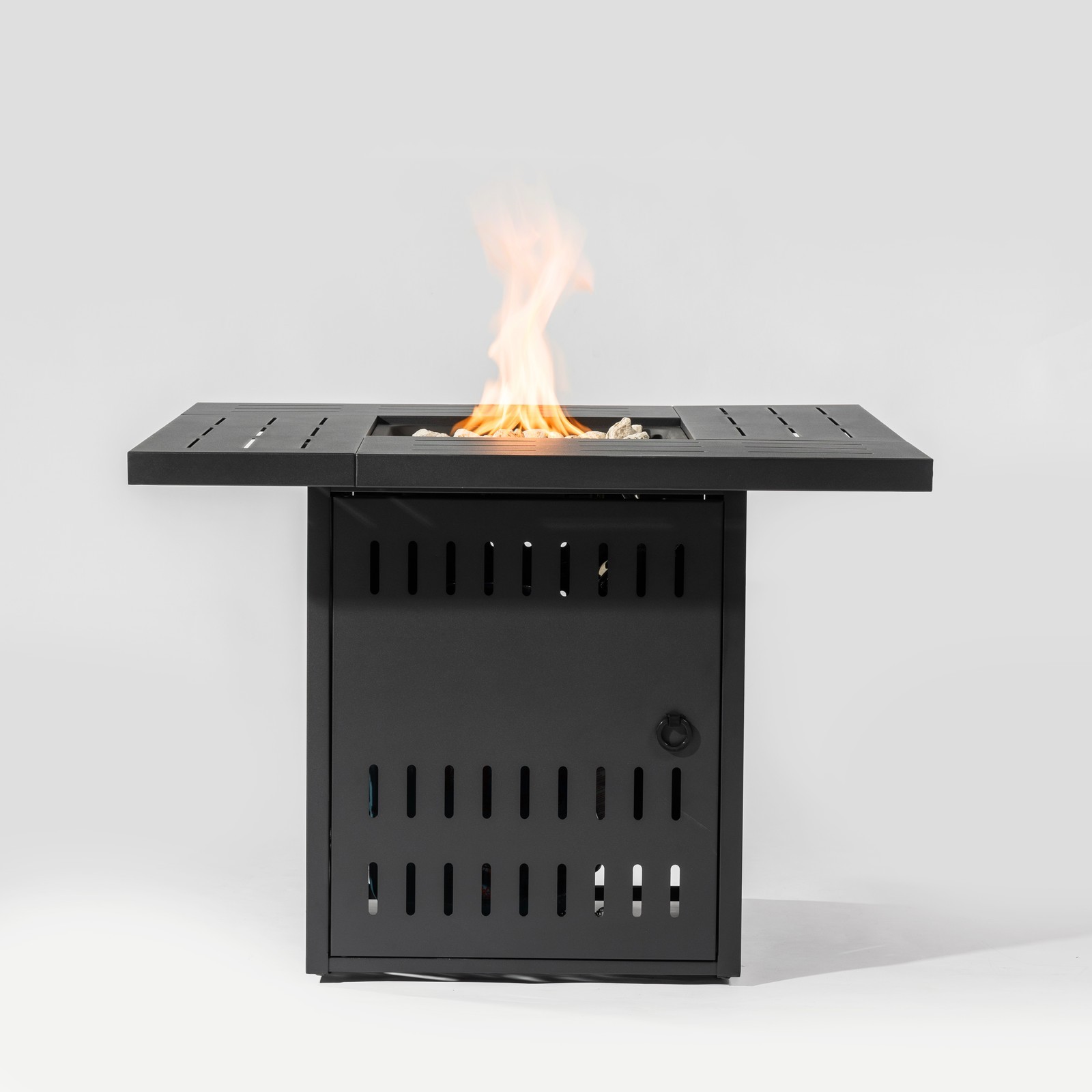 34" Rectangular Propane Fire Pit Table, 50000 BTU Steel Outd