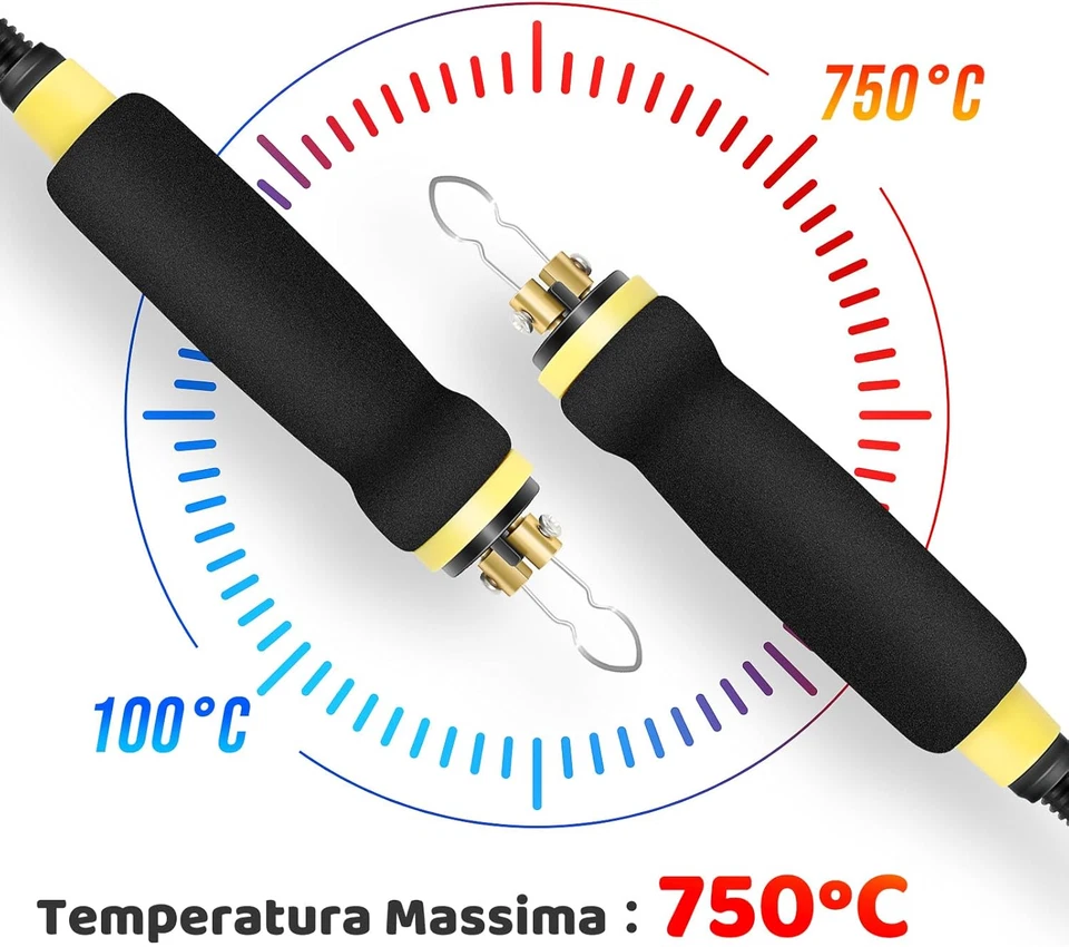 Kit Pirografia Legno 60W 220V Pirografo Digitale Con Temperatura Regolabile 100- - Immagine 4 di 4