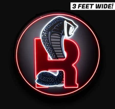 1993 1995 2000 Cobra R Snake 36" Round Garage Wall Light Up LED Flex Neon Sign