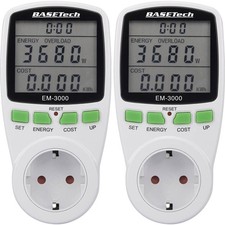 2er Multipack Basetech EM-3000 Energiekosten-Messgerät Kostenprognose 2 St.