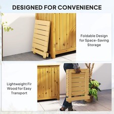 Image of Outsunny Wooden Folding Garden Table, Folding Side Table, Nature Wood Finish