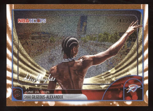 2025 Topps NBA Hoops Basketball Pixel Burst Orange Shai Gilgeous-Alexander #268