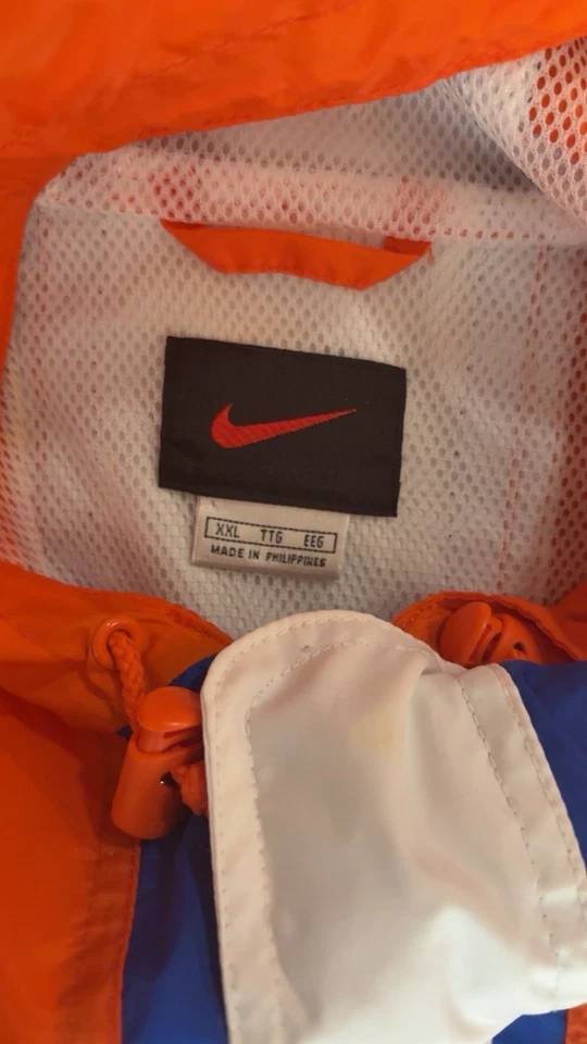 Chaqueta cortavientos vintage Nike XXL 2XL naranja y azul Foto 3 de 4