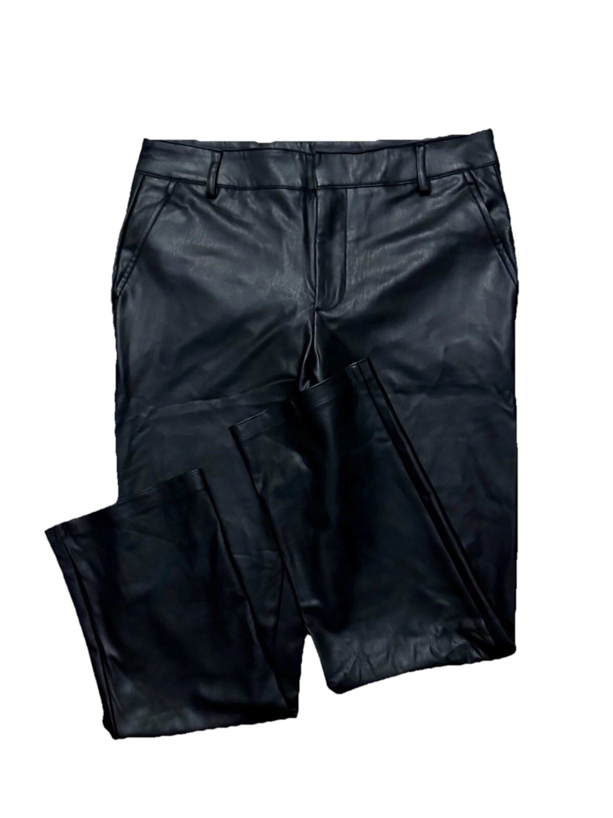 🖤 Shinestar Faux Leather Pants Black Wide Leg High Rise Large NWOT Chic New✨ image 5