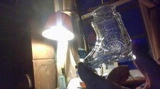 VIN.~BAILEY'S IRISH CREME SKI BOOT SHOT GLASS OR TOOTH PICK HOLDER~CLEAR~3 1/4