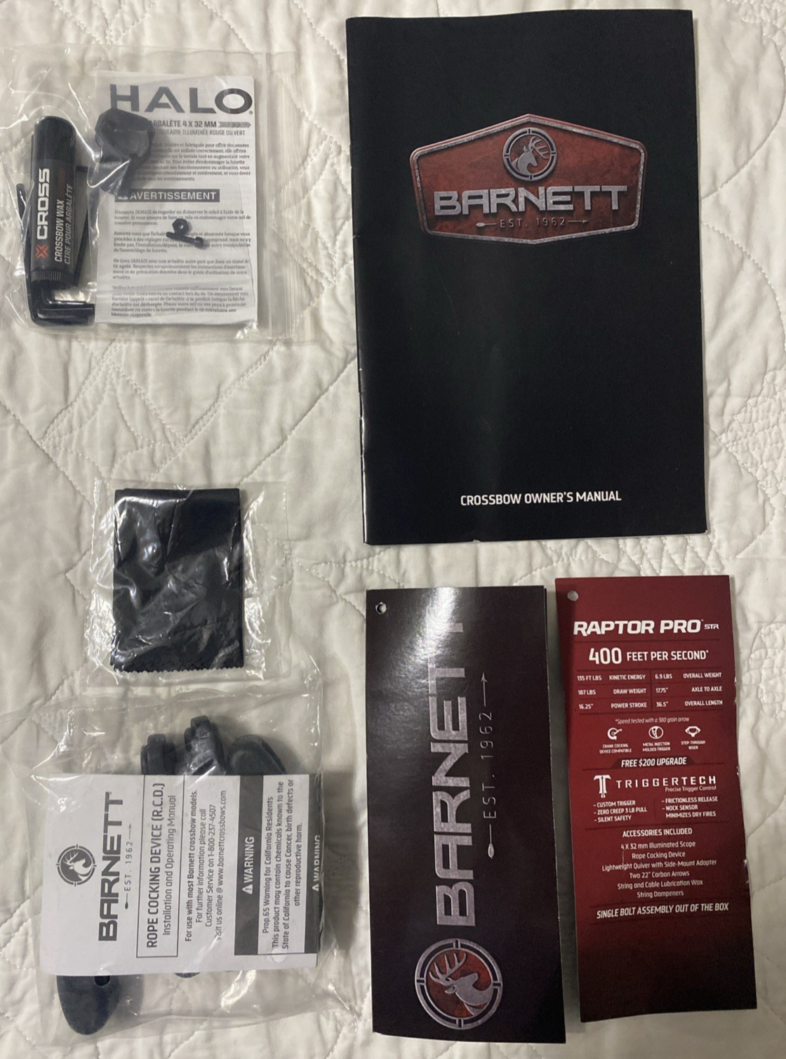 Barnett Raptor Pro STR Crossbow & Scope 400fps Triggertech - Master Pack Upgrade