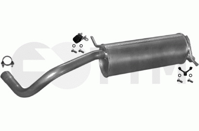 Pot silencieux arrière Skoda Fabia 1.4 D 75cV en acier aluminisé durable pour berline 2003-2005