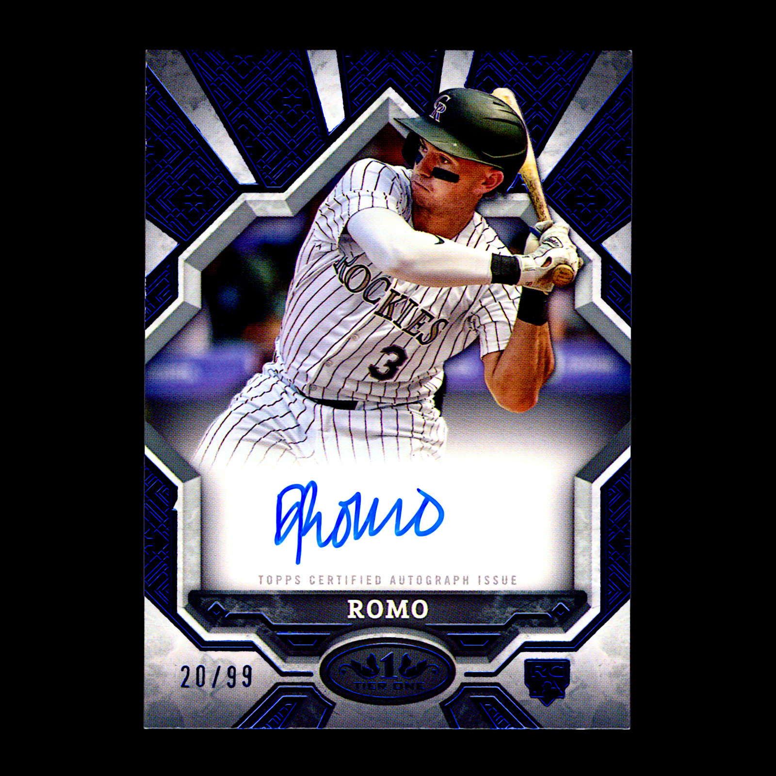2025 Topps Tier One Drew Romo RC Break Out Auto Blue Foil Rockies White Sox /99