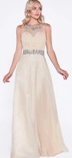 Open Back Rhinestone Sequins Pleated Chest Long Evening Gown prom Formal dress