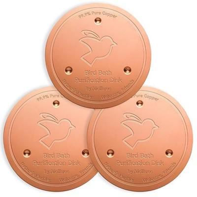 Mellbree 3-Pack Bird Bath Copper Disk, 0.6mm Reinforced 99.99%
