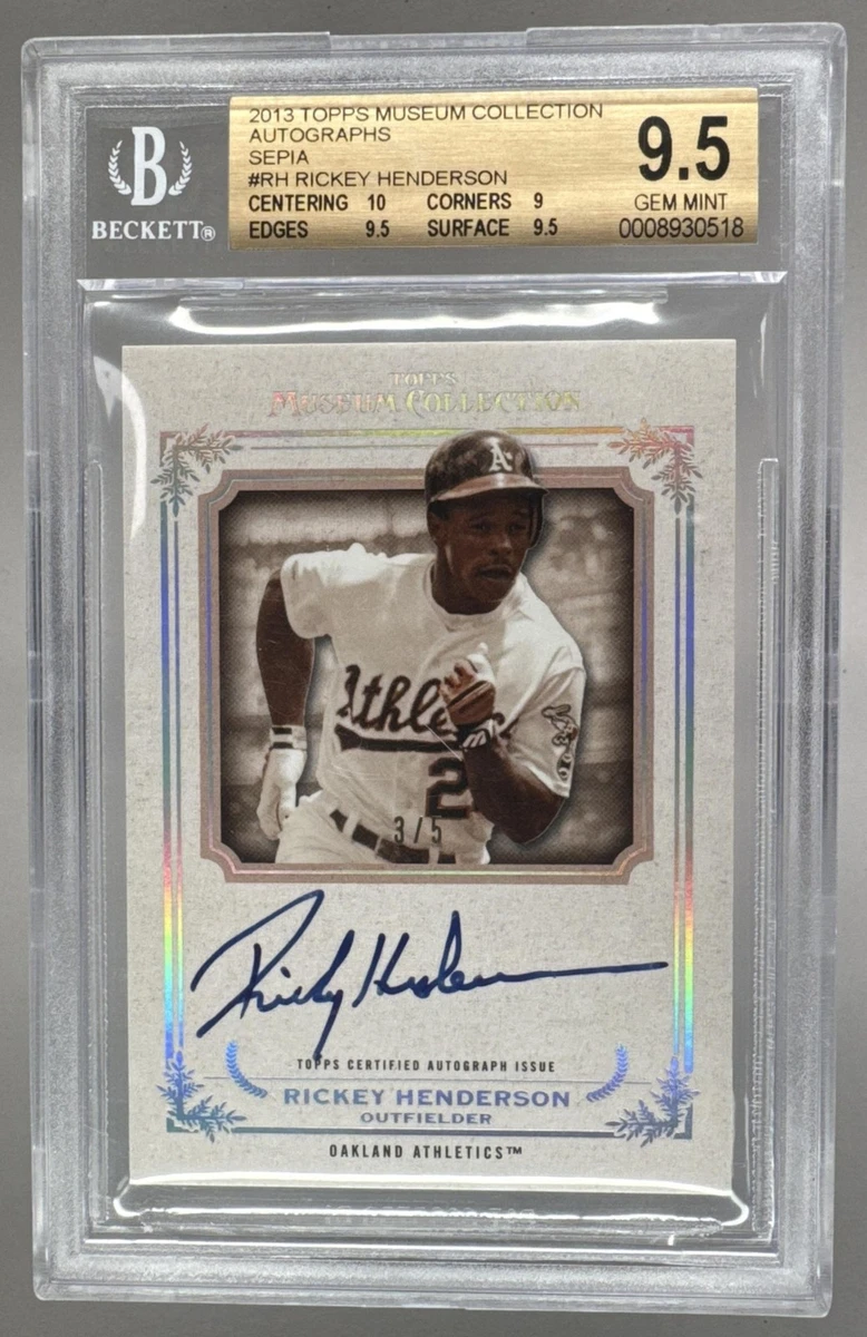 Topps Rickey Henderson Autographed Baseball Sports Trading Cards