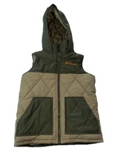 Columbia Youth Green Hooded Puffer Vest Size Small - Full Zip