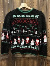 Holiday Time Fair Isle Video Game Theme Ugly Christmas Sweater Kids L 10/12 EUC