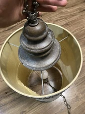 Vintage 1960s MCM Canvas  Swag Lamp