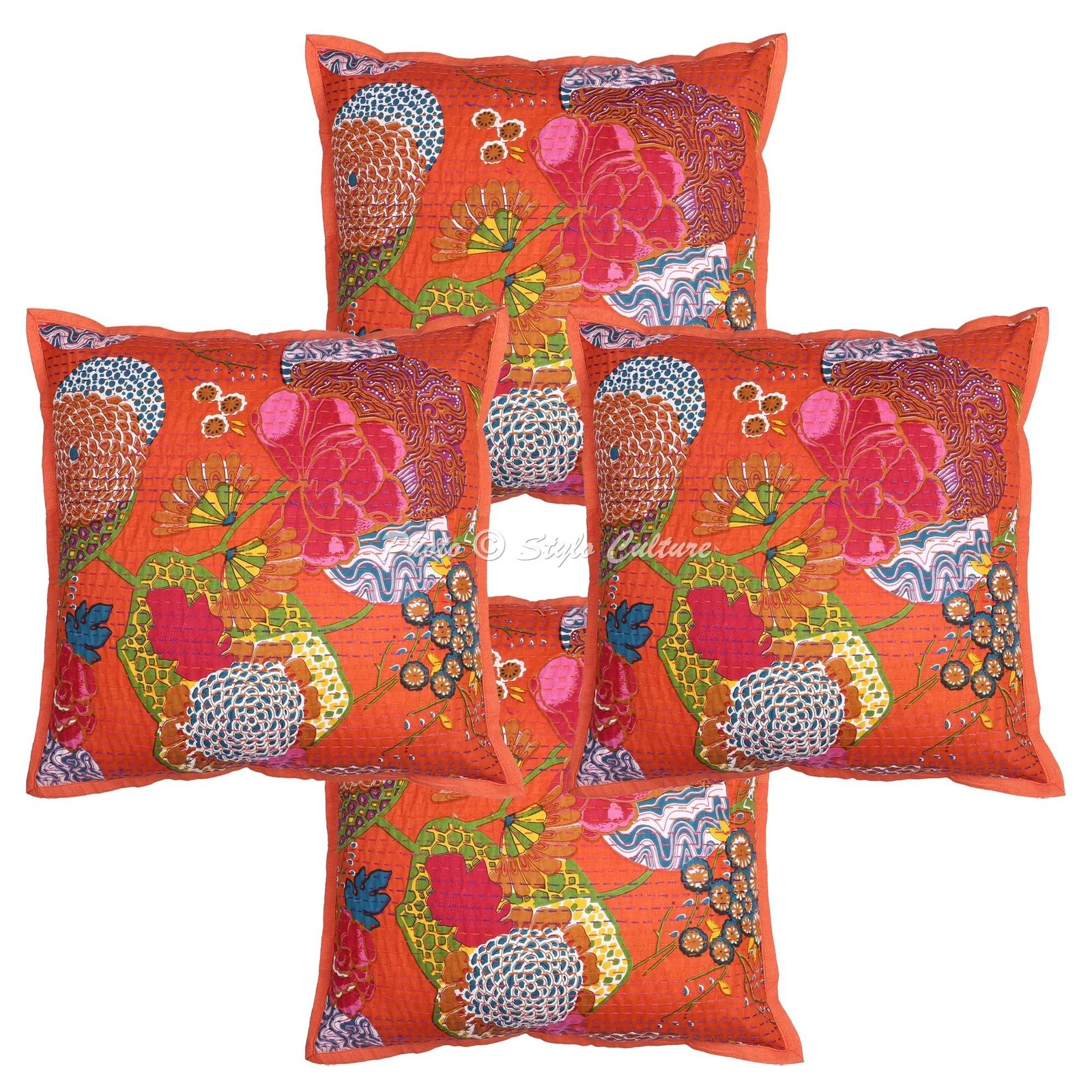 Boho Bohemian Artistic Cushion Cover Kantha Ethnic Throw Decor Pillow Cover Case