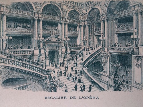 Frankreich antike AK Anfang 1900 selten Paris Opernhaus Treppe Mode