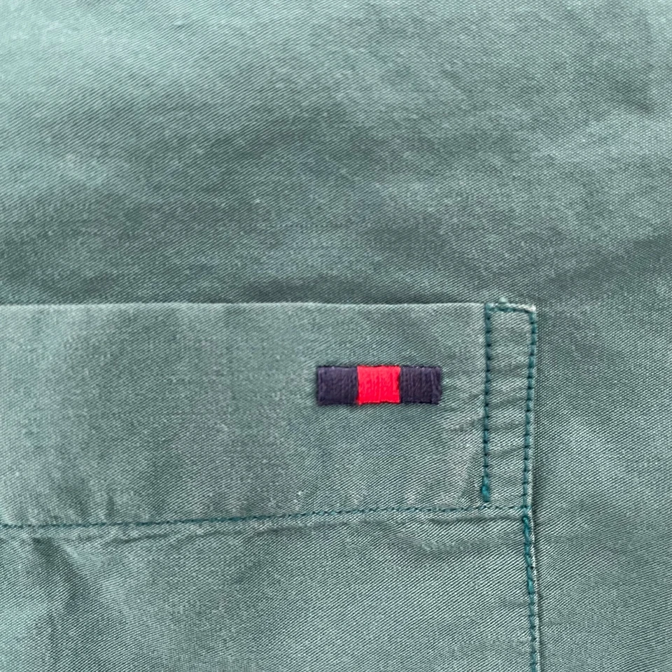 Gucci Shirt Adult 17/43 Slim Green Button Up Cotton Silk Blend Long Sleeve Mens - Image 4 of 4