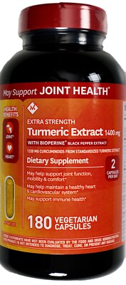 Member's Mark Extra Strength Turmeric Extract 1400mg, 180 Vegetarian Capsules